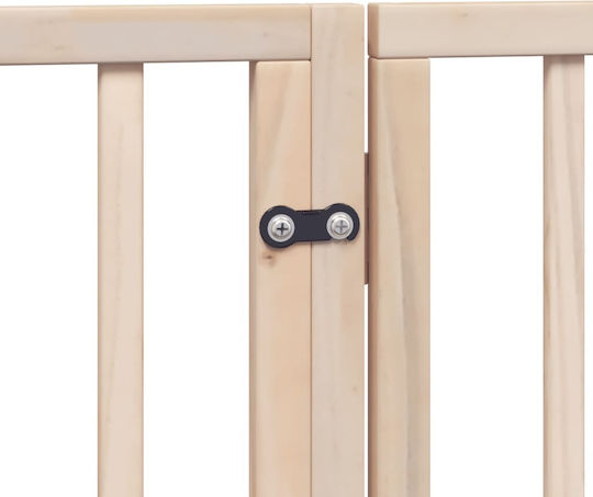 Dog Gate Foldable 6 Panels 300cm Poplar Wood Natural 352173