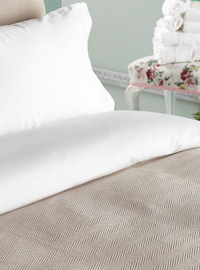 Vesta Home Κουβέρτα Ξενοδοχείου King Size Πικέ Γκρι 260x250cm