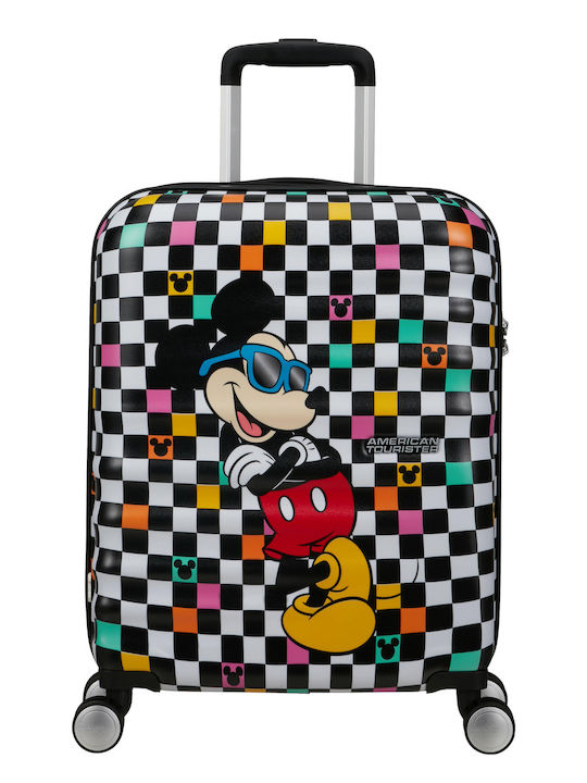 American Tourister Wavebreaker Παιδική Βαλίτσα Ταξιδίου Καμπίνας Σκληρή Mickey Check με 4 Ρόδες Ύψους 55εκ.