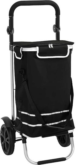 Stoff Einkaufswagen Klappbar Schwarz 21x21x100.5cm