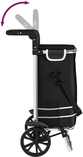 Stoff Einkaufswagen Klappbar Schwarz 21x21x100.5cm