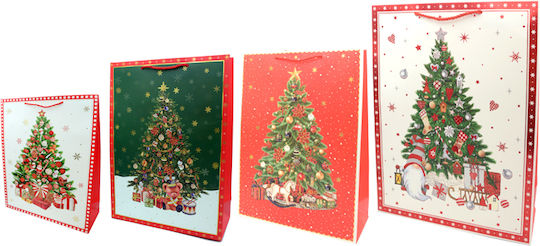Paper Pack Paper Christmas Gift Bag 31x12x42cm 12 Pieces Various Designs