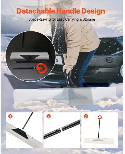 Vevor Plastic Snow Pusher Shovel 48in Heavy Duty Winter Snow Plow Driveway