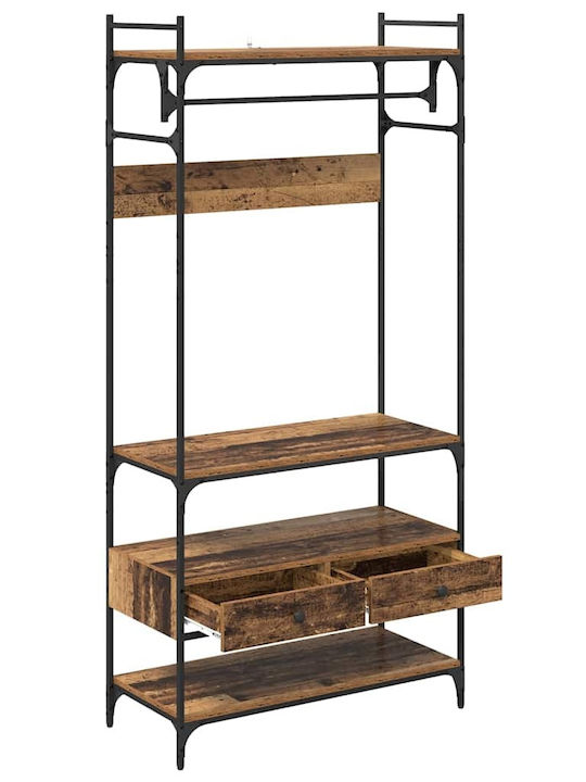 vidaXL Cuier de podea din Lemn Maro 89x39x184.5cm