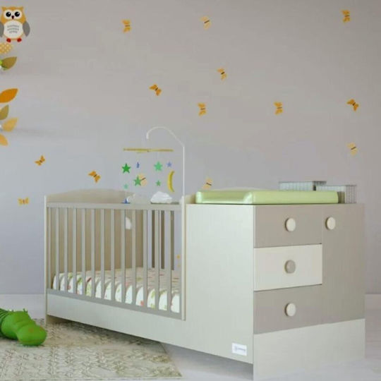 Asterias Bebe Cabriolet Patut Angel Alb/Cappuchino Cu Sertar