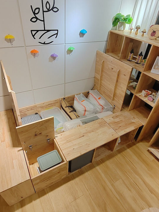 Nextdeco Wooden Storage Box with Lid Beige 39cm 1pcs
