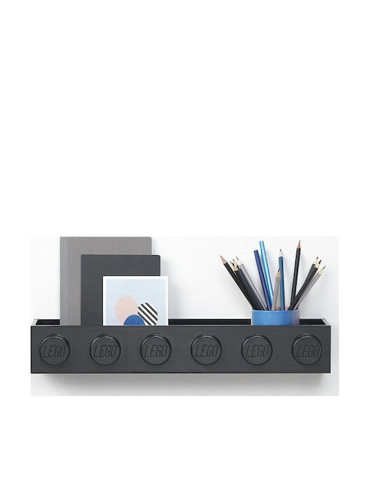Raft Pentru Copii Tip Bibliotecă Montaj Pe Perete Negru 47.8x11.5x7.8cm