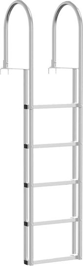 vidaXL Σκάλα Πισίνας από Αλουμίνιο 45x11.5x190εκ. Ασημί 42011355