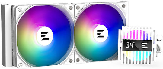 Zalman Alpha2 A24 Wasserkühlsysteme AIO CPU mit 2 Lüfterabmessung 120mm und ARGB Beleuchtung Weiße