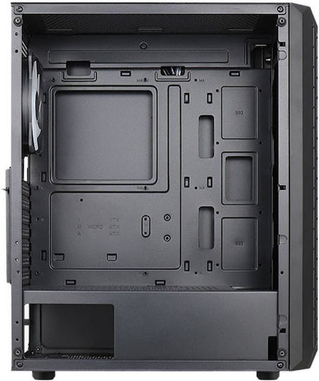 Aerocool Beam V2 Gaming Midi-Turm Computergehäuse mit Seitenfenster und RGB-Beleuchtung Schwarz