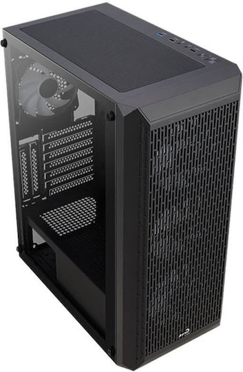 Aerocool Beam V2 Gaming Midi-Turm Computergehäuse mit Seitenfenster und RGB-Beleuchtung Schwarz