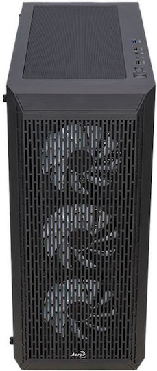 Aerocool Beam V2 Gaming Midi-Turm Computergehäuse mit Seitenfenster und RGB-Beleuchtung Schwarz