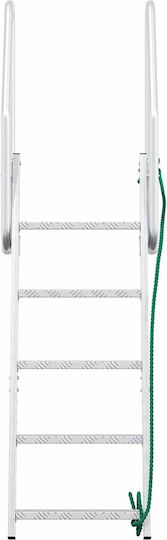 vidaXL 5 Steps Folding Boat Ladder