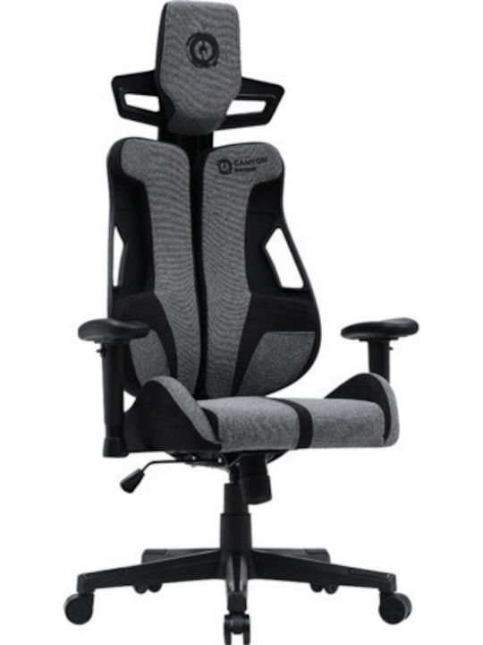 Canyon Morphos Fabric Gaming Chair with Adjustable Arms Gray