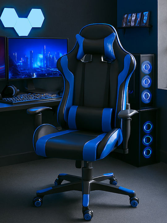 US90 Silverstone Artificial Leather Gaming Chair with Adjustable Arms Black / Blue