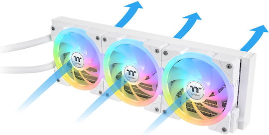 Thermaltake MAGFloe 360 Ultra Water Cooling System AIO CPU with 3 120mm Fans and ARGB Lighting White