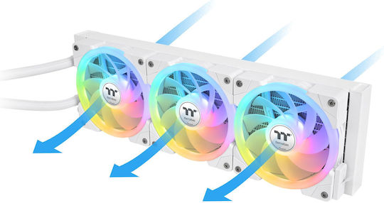 Thermaltake MAGFloe 360 Ultra Water Cooling System AIO CPU with 3 120mm Fans and ARGB Lighting White