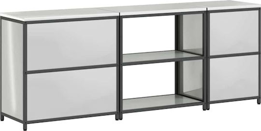 Vidaxl Kitchen Storage Set Rack Other 3 Pcs Silver 210 x 50 x 92 cm