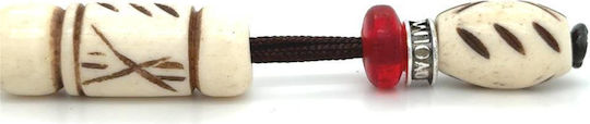 Kompologadiko Graven Camel Bone Worry Beads with 21 Beads White