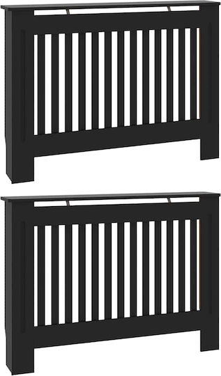 Vidaxl Капак за радиатор 2 броя Черен 112 X 19 X 81.5 см