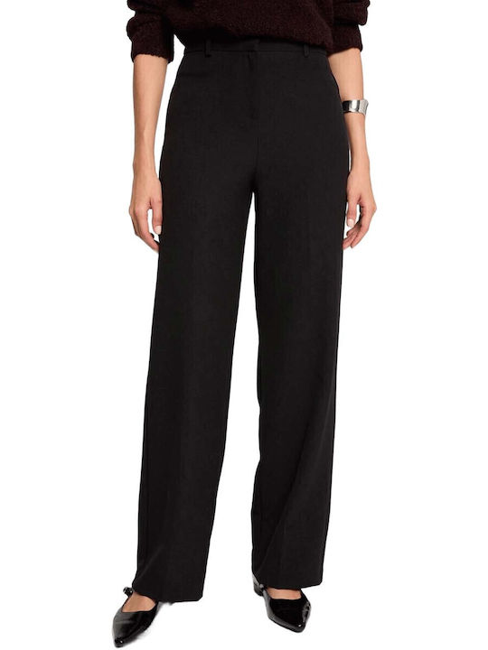 Dama Talie înaltă Tesatura Pantaloni Black