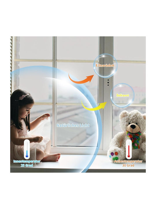 Self-Adhesive Anti-UV Window Film 60x200cm Transparent Silver