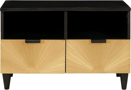 vidaXL TV-Ständer Schwarz und Gold M70xT33xH46cm