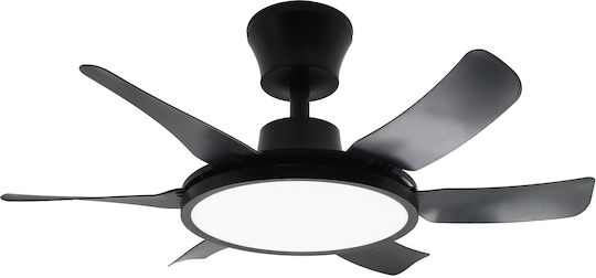 Keskor Deckenventilator 76cm mit Leuchte Schwarz