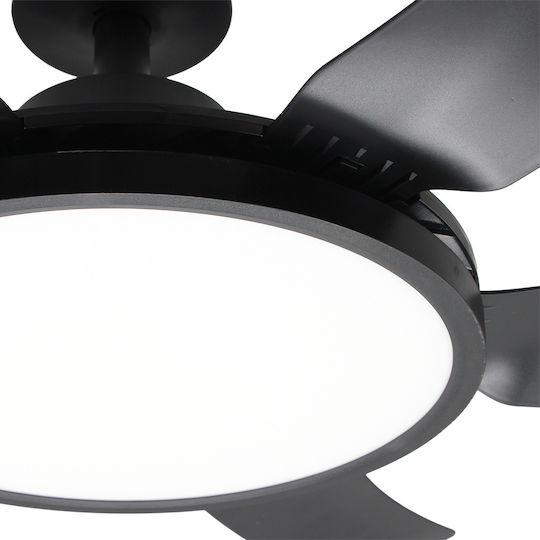 Keskor Deckenventilator 76cm mit Leuchte Schwarz