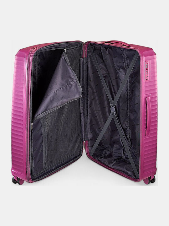 Paulter Hard Fuchsia Suitcases With 4 Wheels Set Of 3 Pieces