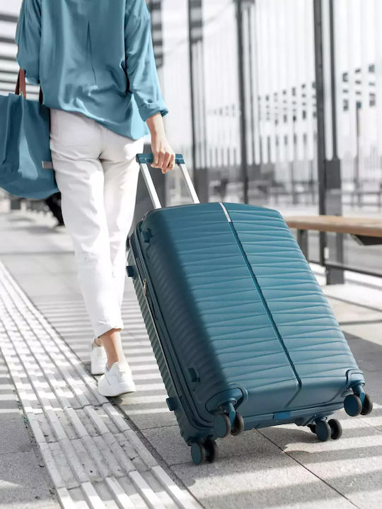 Paulter Großer Hart-Reise Koffer Blau mit 4 Rädern Höhe 76cm