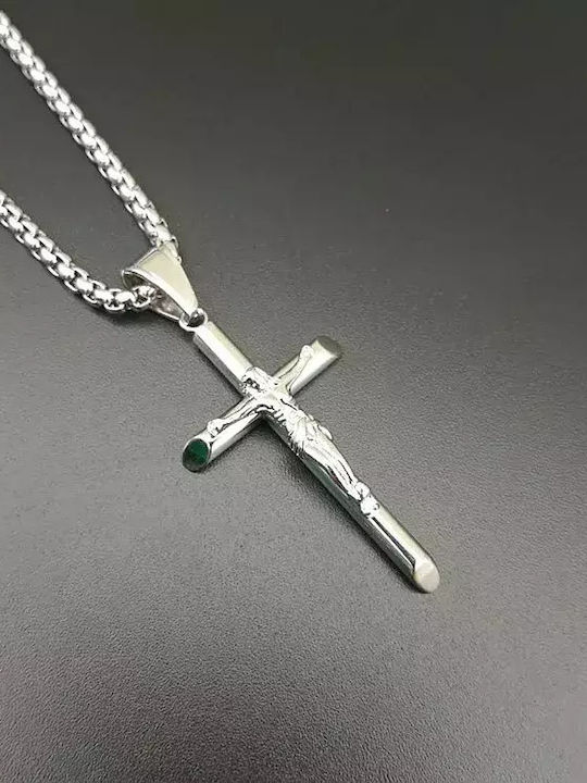 Legend Accessories Men's Cross with the Crucified from Steel with Chain