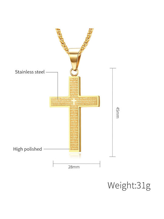 Legend Accessories Σταυρός από Ατσάλι με Αλυσίδα