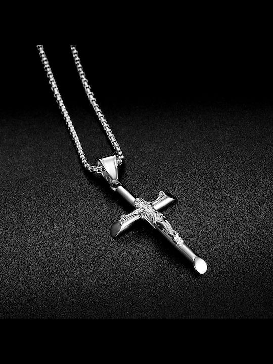 Legend Accessories Men's Cross with the Crucified from Steel with Chain