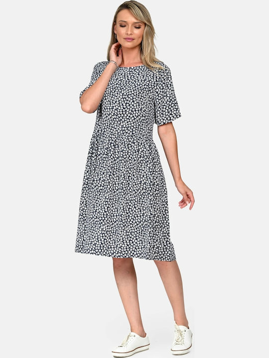 Sommer Midi Damenkleid Blau