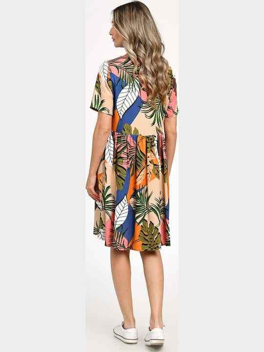 Rochie De Vară Pentru Femei Midi Tropical V343