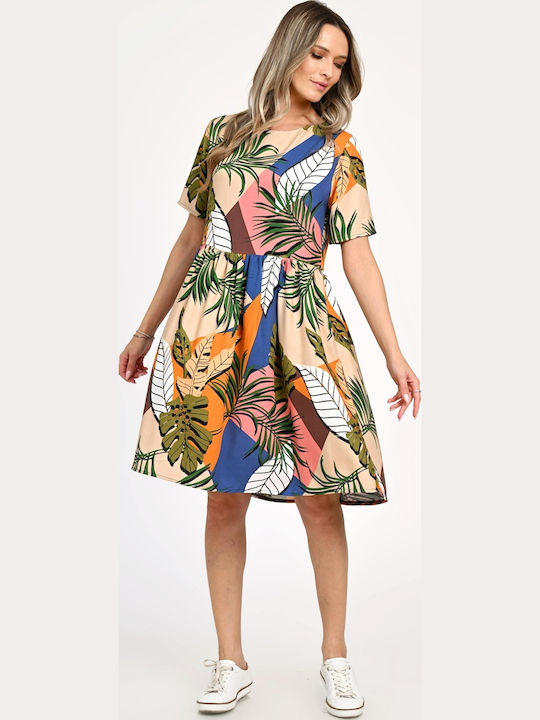 Rochie De Vară Pentru Femei Midi Tropical V343