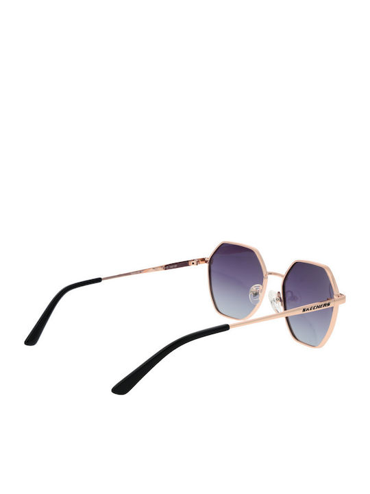 Skechers Women's Sunglasses with Rose Gold Metal Frame and Purple Gradient Polarized Lens SE6178 28D