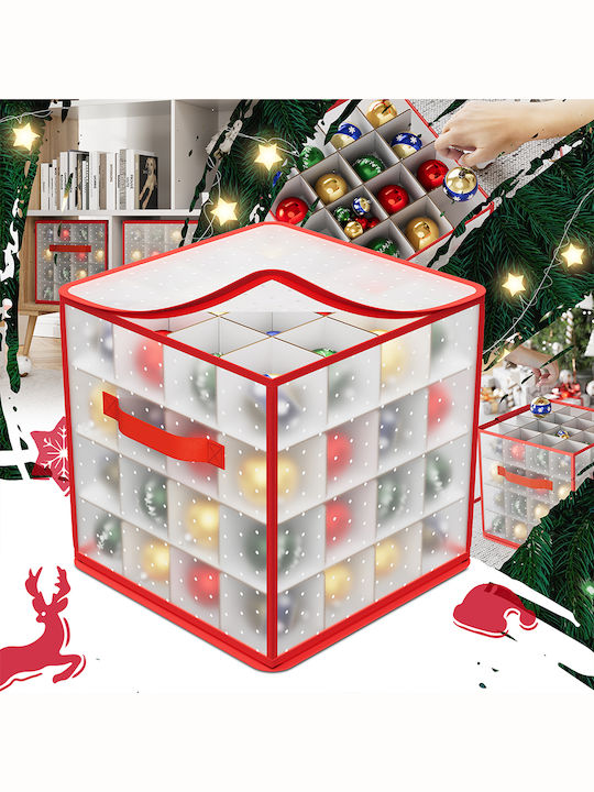Bakaji Bakaji Christmas Decorations Box Ornament Organizer Capacity 64 Balls