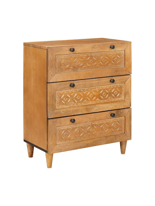 Sideboard made of Solid Wood with Drawers Coffee 60x33x75cm