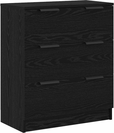 Μπουφές Ξύλινος με Συρτάρια Μαύρη Δρυς 121x30x70cm