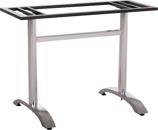 HomeMarkt Metallic Table Stand for Table / Office with Adjustable Chrome 6x6x73cm