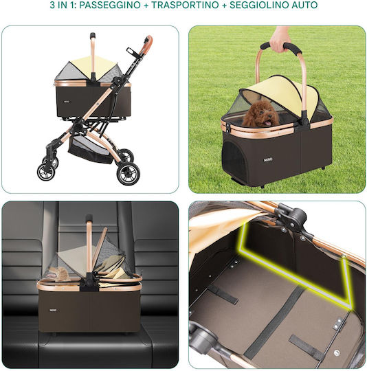 Bakaji Kinderwagen für Hunde / Katzen bis 50kg Braun