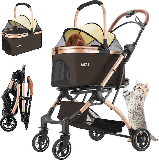 Bakaji Kinderwagen für Hunde / Katzen bis 50kg Braun