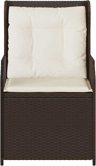 Outdoor-Stuhl Rattan Garten Coffee mit Kissen 2Stück 55x67x95εκ.