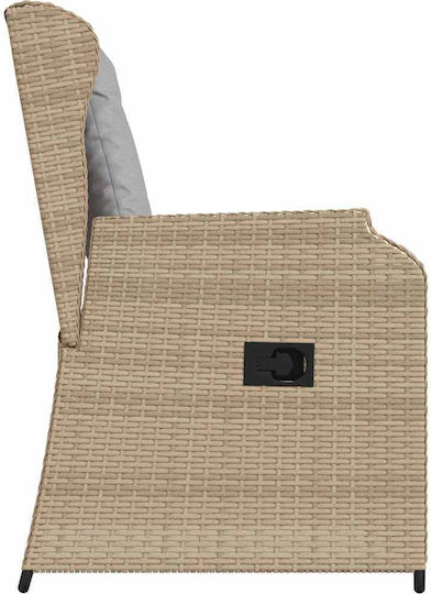 Outdoor Chair Rattan Garden Beige with Cushion 2pcs 55x67x95cm
