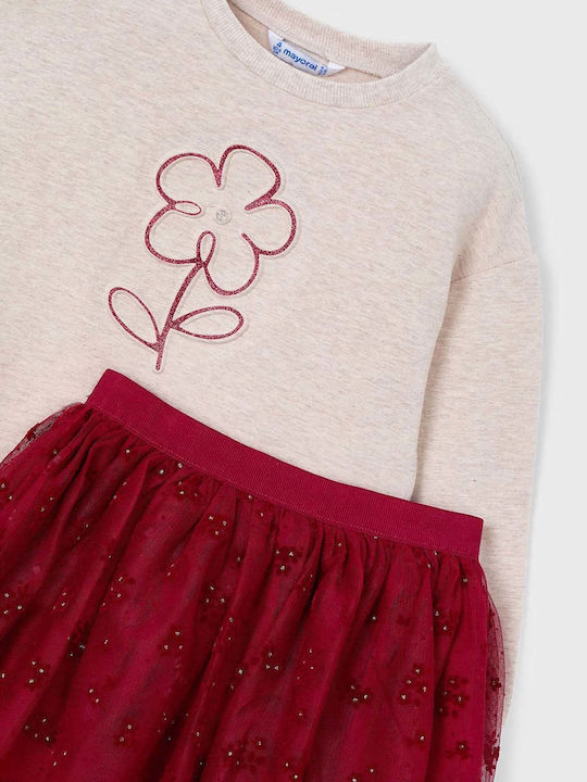 Kids' Set with Skirt Winter 2pcs Red