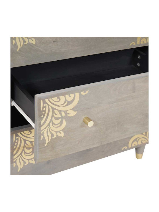 Συρταριέρα Κρεβατοκάμαρας Grey And Gold 60x33.5x75cm