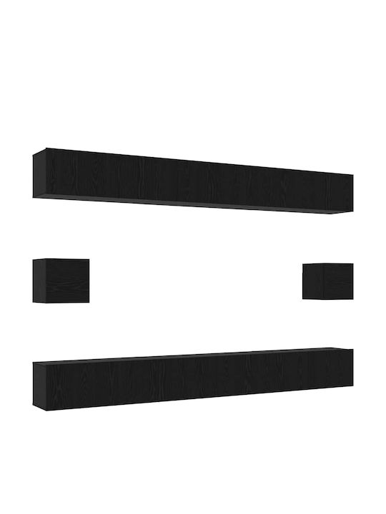 Furniture Living Room TV Unit Black Oak L100xW30xH30cm