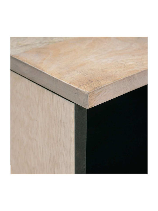 vidaXL Kaffeetisch Zentral aus Massivholz mit Schubladen Weiß M80xT54xH40cm
